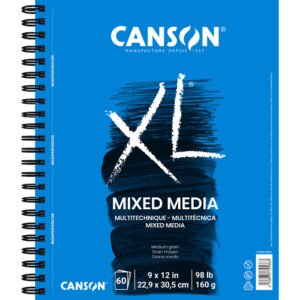 Canson XL Mixed Media Pad, 9 x 12 in, side-wire, 60 sheets