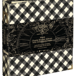 Graphic 45 Check Binder Album with Interactive Pages — Black